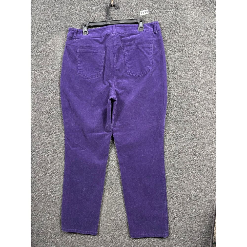 Chico's Straight Corduroy Pants Womens 2.5 Short US 14 Purple Mid Rise Stretch - Picture 2 of 10